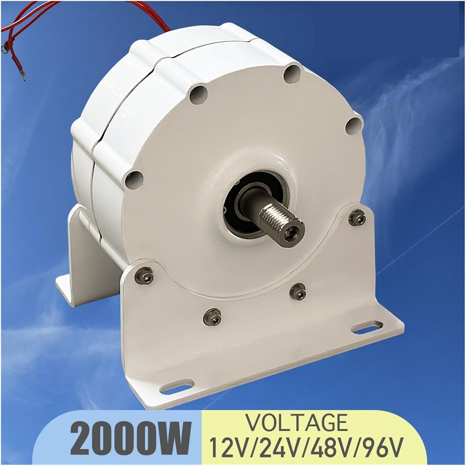 2000W Wind Turbine Generator 12V 24V 48V Low RPM Power Magnetic Water Turbine Hydro tor Low Starting Speed for Home(with Base,Double Shaft_24V)