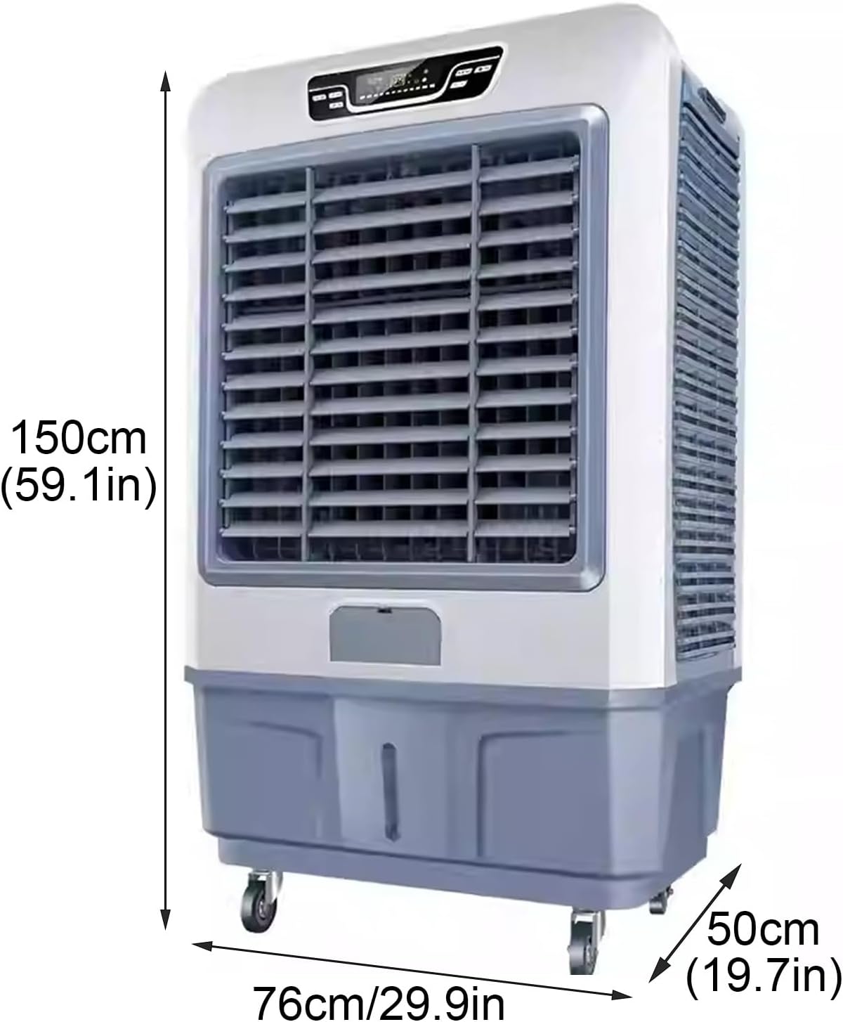 3 in 1 Air Conditioners, Portable Swamp Cooler with Large Water Tank and LED Screen, Evaporative Air Cooler for Room Bedroom Office(76 * 50 * 150cm)