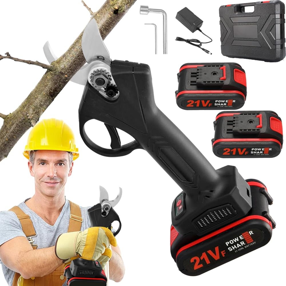Wood Ranger Power Shears, 2025 Upgraded Electric Shears For Gardening, Sk5 Blade Tree Trimmer, Cordless, Branch Cutter For Gardening Tree Branch, Fruit Trees, Through Every Cut (1*Set+2*Battery)