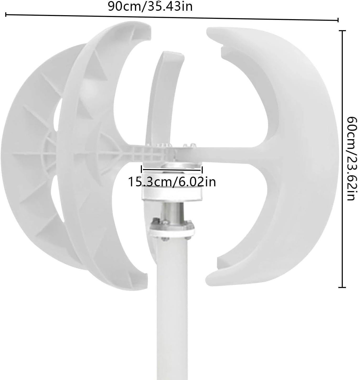 Wind Generator, 300W 12V/24V Wind Generator Solar Turbines Lantern 5 Blades Electromagnetic Control IP67,Wind Turbine(12V)
