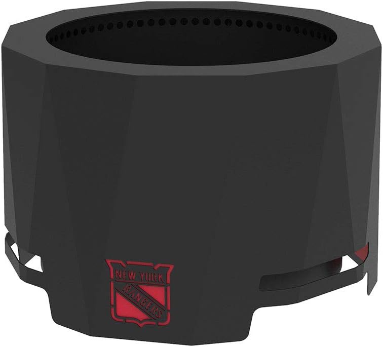 Blue Sky Outdoor Living NHL New York Rangers 24” Steel Peak Patio Smokeless Fire Pit, Firewood and/or Wood Pellet Burning