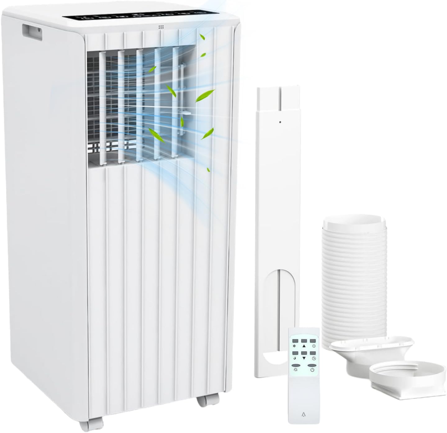 8000 BTU Portable Air Conditioner, 4-In-1 Quiet Portable AC Unit Up to 350 Sq.Ft, Portable Ac With Cooling, Fan, Dehumidifier,Energy Saving & Remote Control, for Rooms/Living Room, White