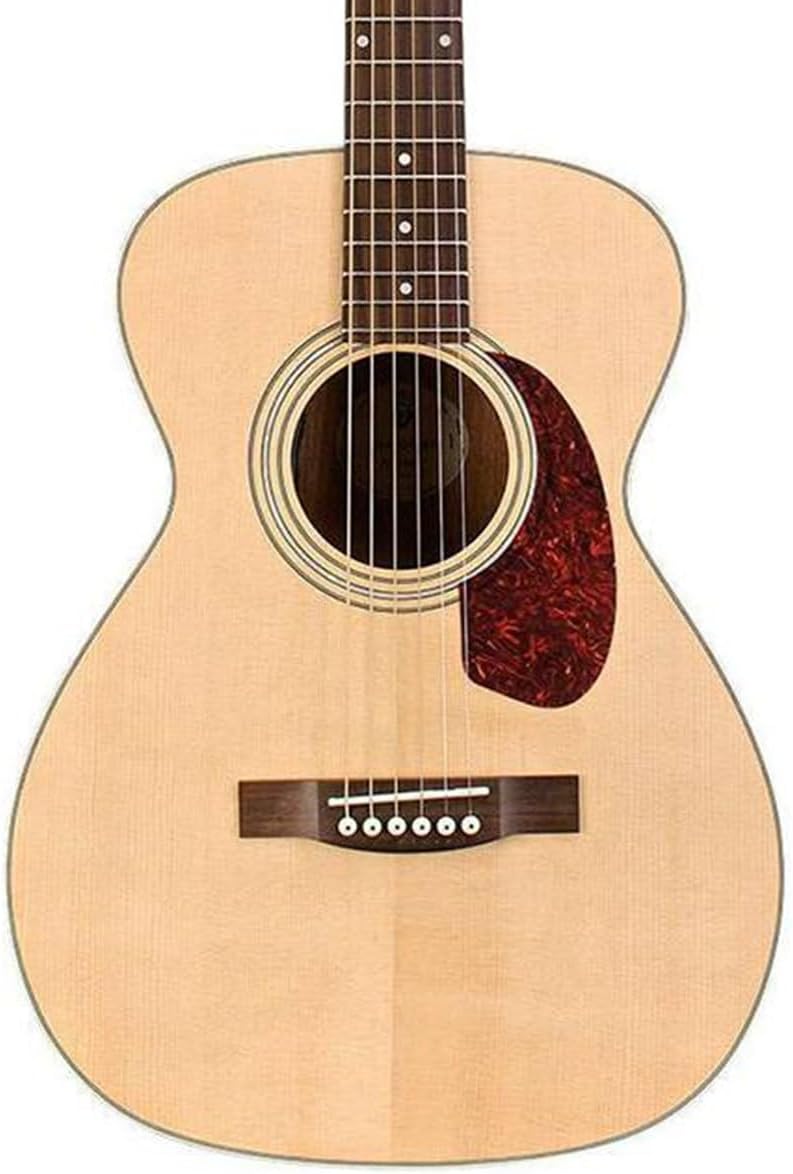 Guild Guitars M-240E Small Body Acoustic Guitar, Concert Size with Solid Sitka Spruce Top and Mahogany Archback, Natural, Westerly Collection