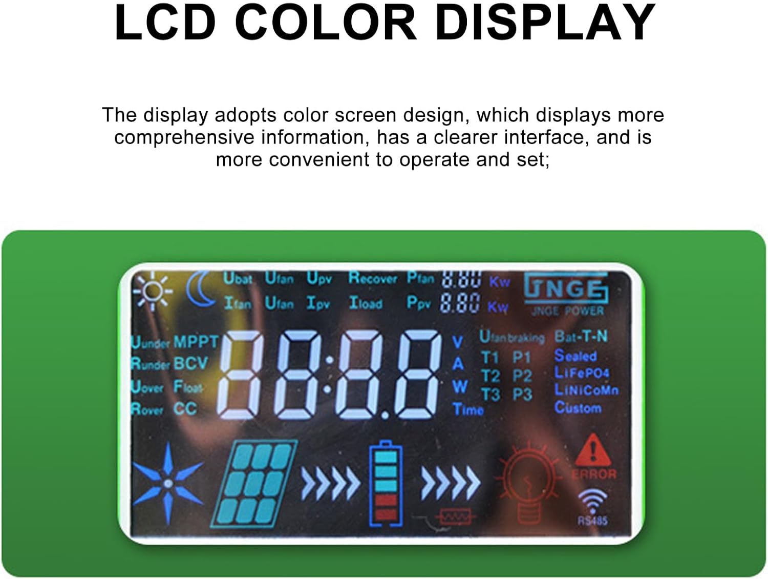 15000W High-Efficiency MPPT Boost Wind/Solar Hybrid Controller - Color LCD Display & Dump Load for 12V/24V/48V Off-Grid Systems