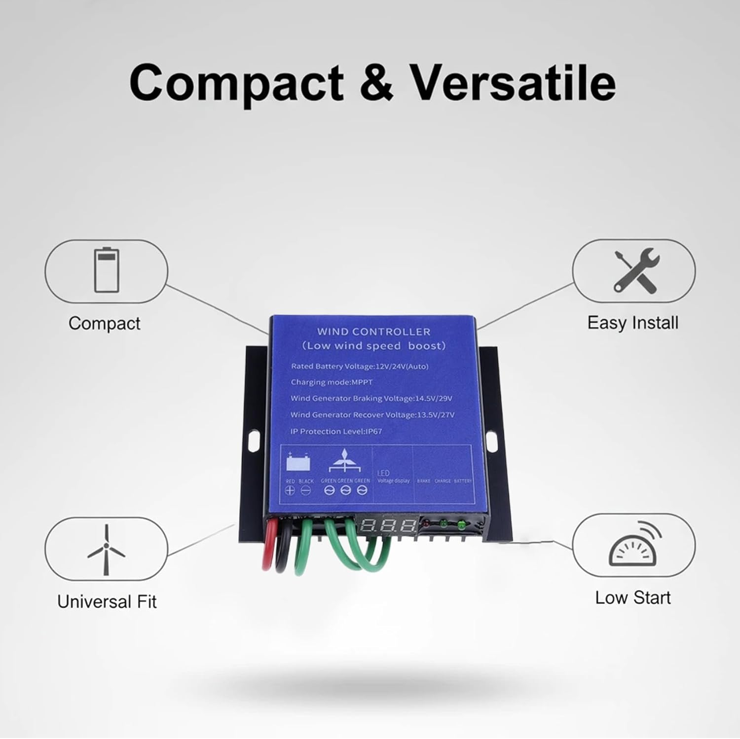 16000W Wind Turbine Charge Controller 12V 24V AUTO 48V IP67 Water Proof Regulator for 100W-16000W Small Windmill Generator