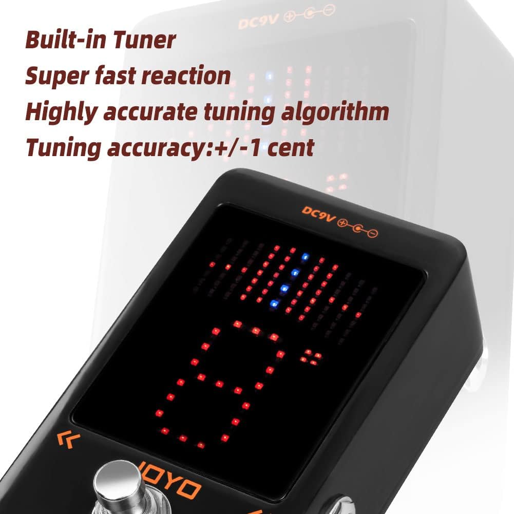 JOYO JF-19 Buffer Tuner Pedal Built-in Buffer Big LED Screen and JF-22 Amplifier Simulator Pedal