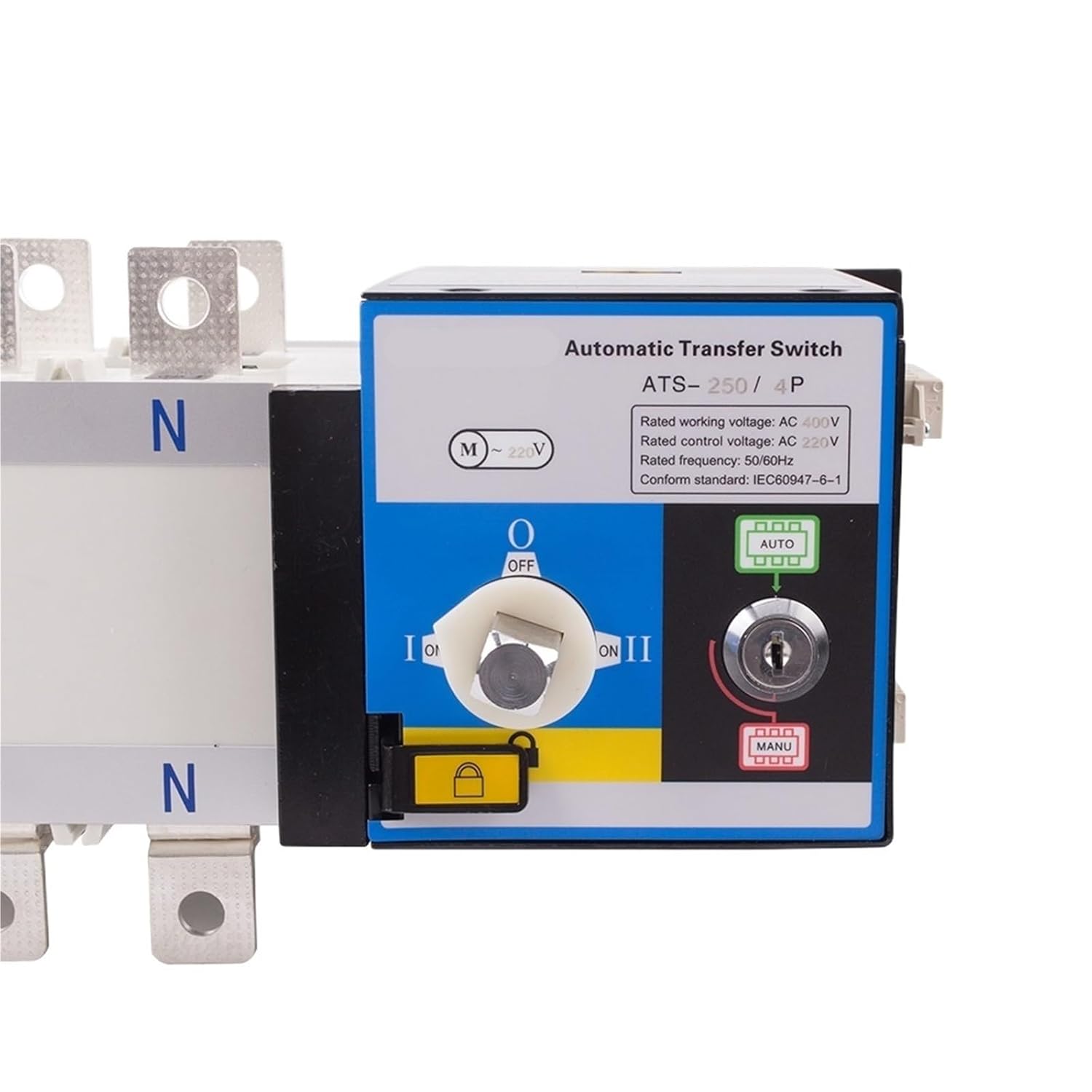 Universal 400A ATS Dual Power Automatic Transfer Switch 220V AC Diesel Generator Set Part Circuit Breaker Switch 4P(630A 4P)