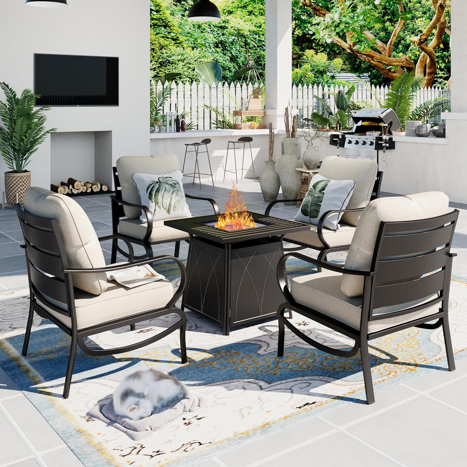Sophia & William Patio Furniture Sets 5 Pcs with 28