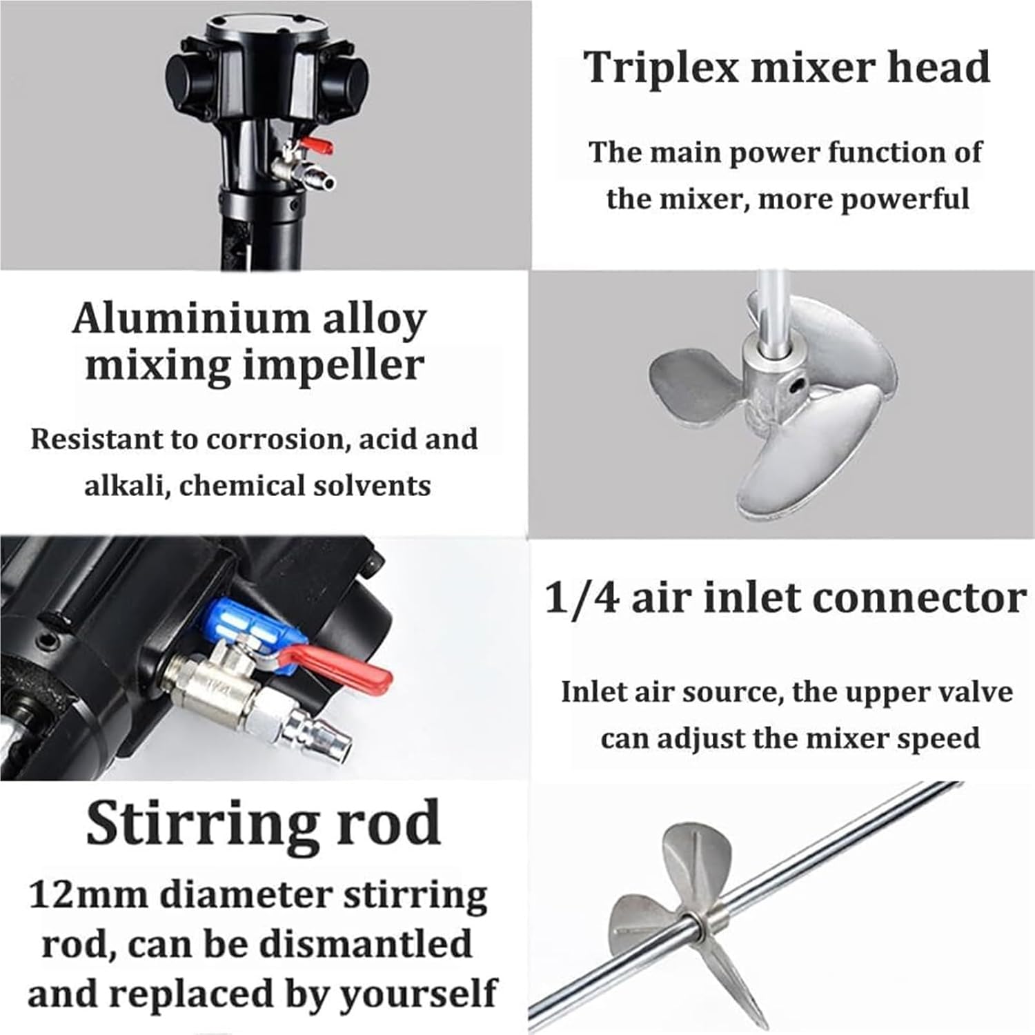 Power Air Agitator Blender Stirrer,Pneumatic Paint Mixer Machine,5 Gallon/20L Pneumatic Paint Mixer Machine,Desktop Vertical Air Agitator(