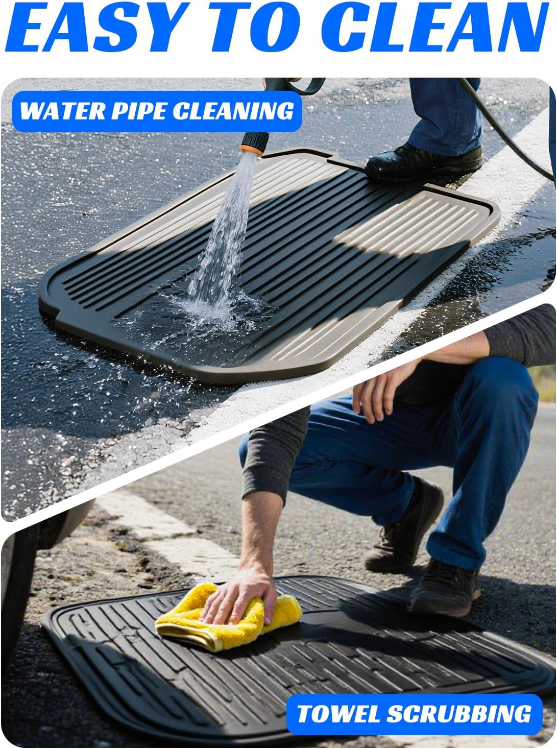 Carbon Fiber Floor Mats for Toyota Camry 2018 2019 2020 2021 2022 2023 2024 (Not for Hybrid), All Weather Protection TPE Car Mats Custom Car Liners Accessories, Front & 2nd Row Floor Liners Set