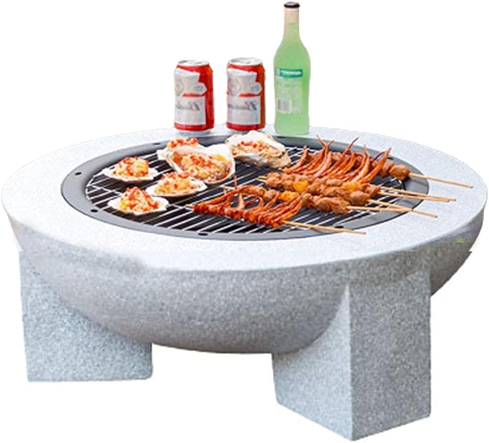Small Firepit, Large Fire Pit Outdoor Garden Patio, Fire Pit with BBQ Grill Shelf Barbecue Brazier Heater Grill Camping Bowl BBQ with Poker Grate Grill
