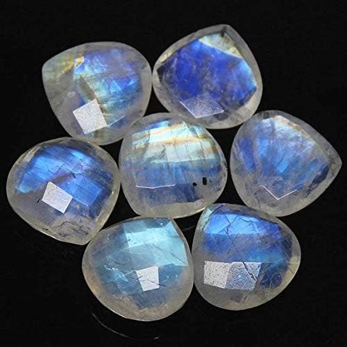 rainbow moonstone faceted briolette heart drop gemstone loose craft undrill beads 14mm 5 pairs.