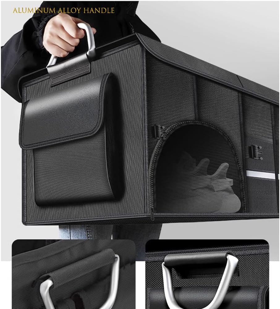 Car Trunk Organizer for Porsche Taycan Cross Turismo​ Electric Station Wagon,Reinforced Stable Clean Orderly Folding Box Versatile Waterproof Bag Interior Products All Seasons,A-3