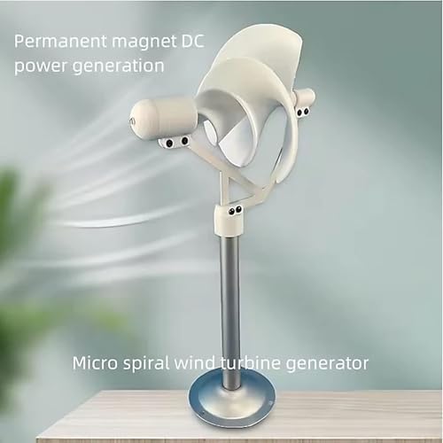 10W Micro Spiral Wind Power Generator - DIY Model, 3-Color (White/Red/Green) Permanent Magnet Breeze Starter with LED Light for Renewable Energy Projects
