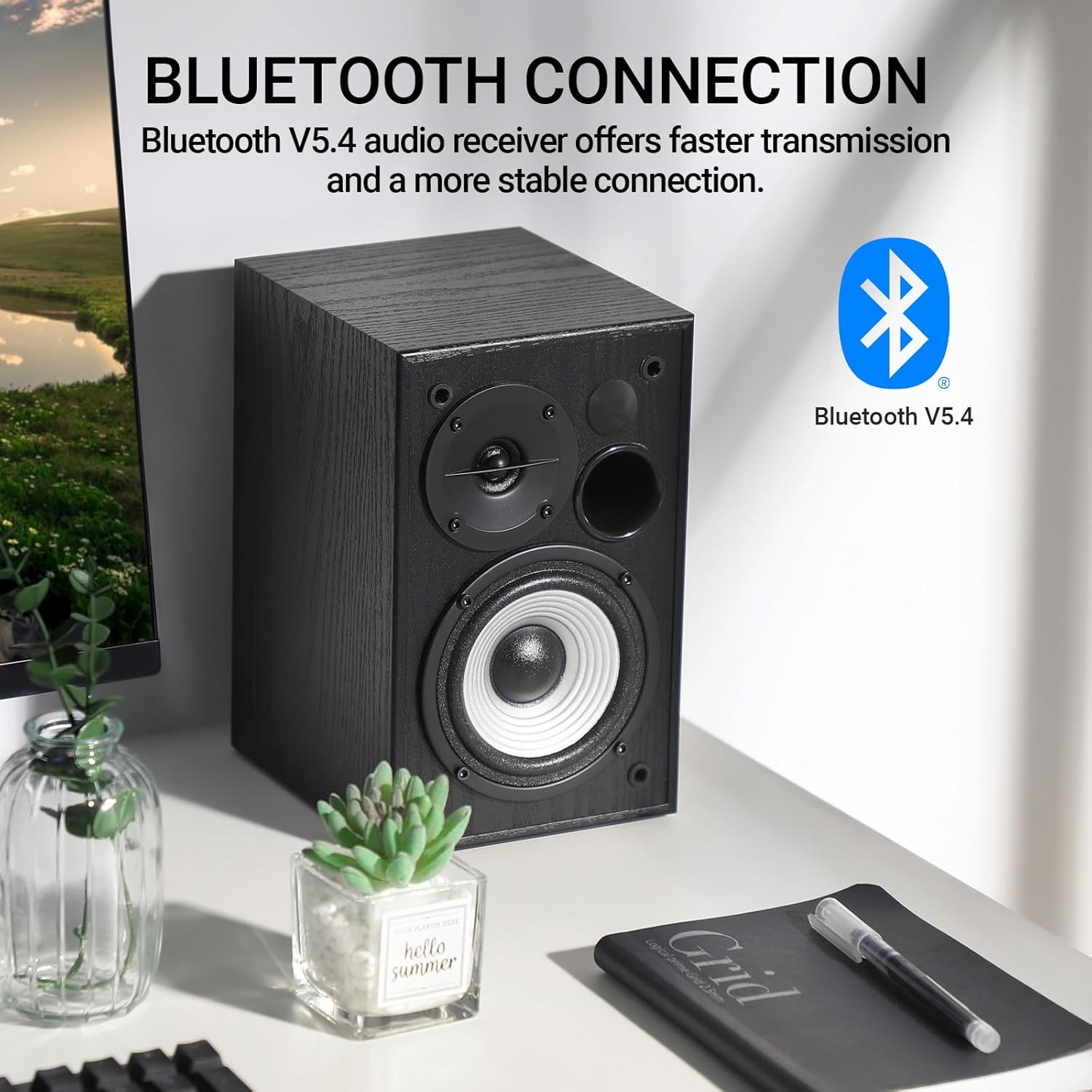 Edifier R990BT Bluetooth Computer Speakers - 2.0 Active Bookshelf Speaker - Powered Studio Monitor for PC Smartphone Tablet - MDF Enclosure - 24W RMS (Pair)
