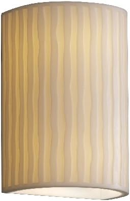 PNA-0945W-WFAL-LED1-1000 Porcelina-Small Cylinder-Open Top & Bottom (Outdoor) Wall Sconce (No Metal) -Waterfall-LED