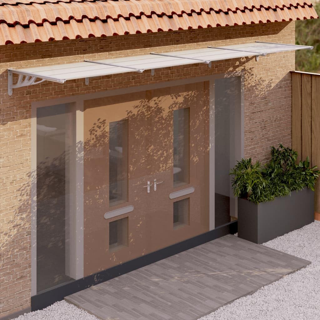 Door Canopy Gray and Transparent 155.9