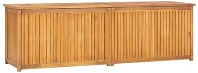 Outdoor Patio Storage Box Solid Teak Wood Deck Box Outdoor Storage Organization Box with Lid Storage Bench and Waterproof Lining for Garden,Patio,Backyard,68.9