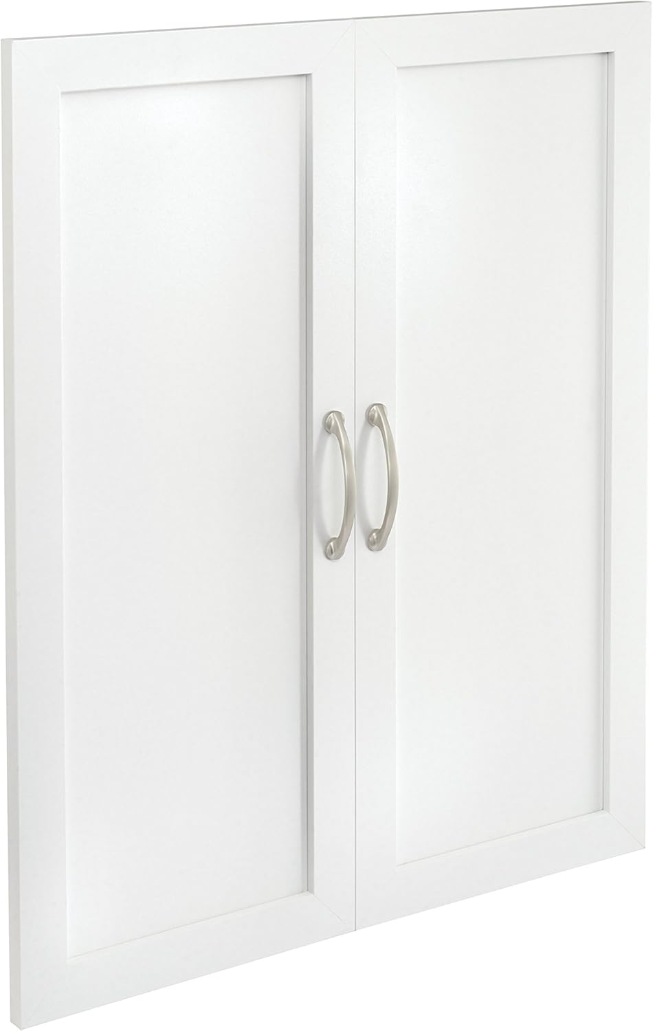 ClosetMaid SuiteSymphony Wood Closet Door Set Pair, Add On Accessory, Shaker Style, for Storage, Clothes, for 25 in. Units, Pure White/Satin Nickel