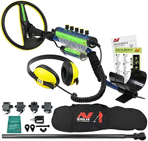 Minelab Metal Detectors Excalibur II 1000 Underwater Detector Bundle, 10 inch Search Coil, Deluxe Carry Bag