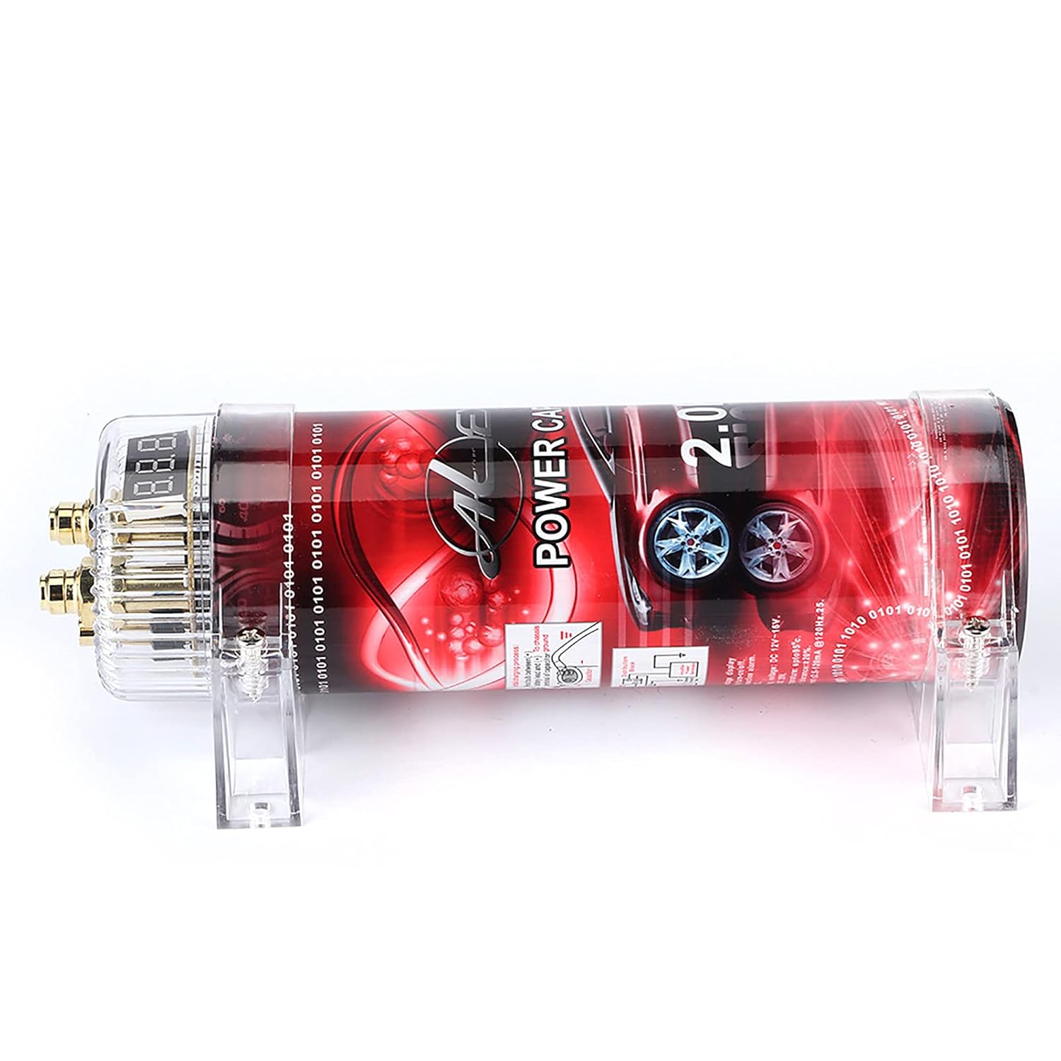 2 Car Audio Power Capacitor Amplifier Voltage Stabilizer with Digital Display, for Car Audio System