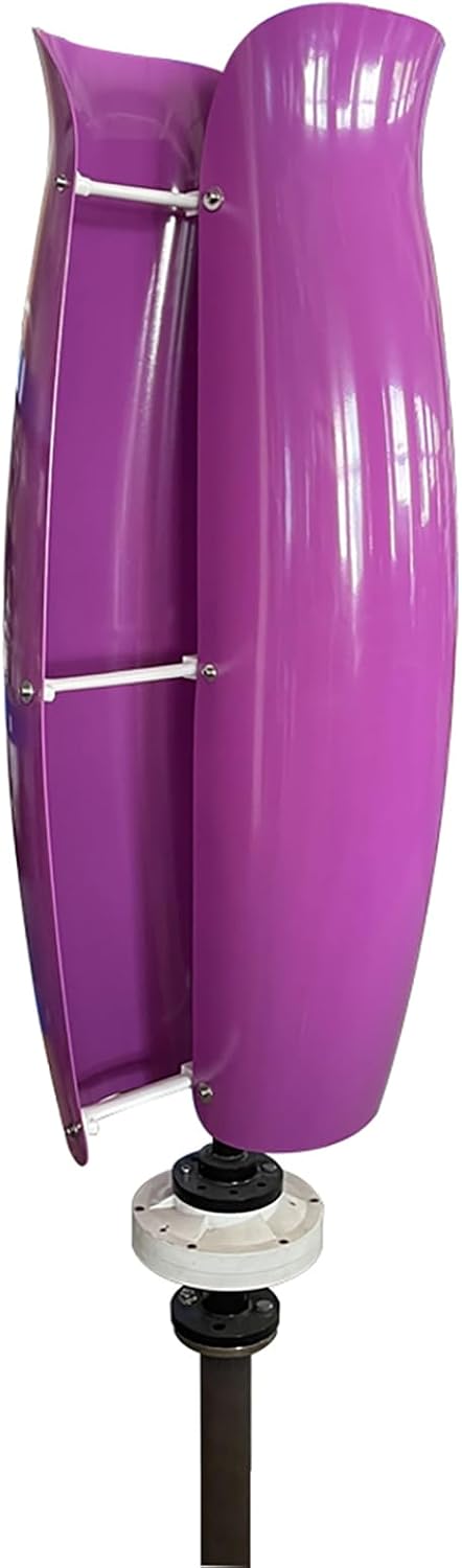 3KW Vertical Axis Wind Turbine Generator Maglev Generator 12V / 24V / 48V Wind Turbine Generator Power Kit with MPPT Controller and 2 Fiberglass Blades for Highway, Home, Boat,Purple,3000W24V