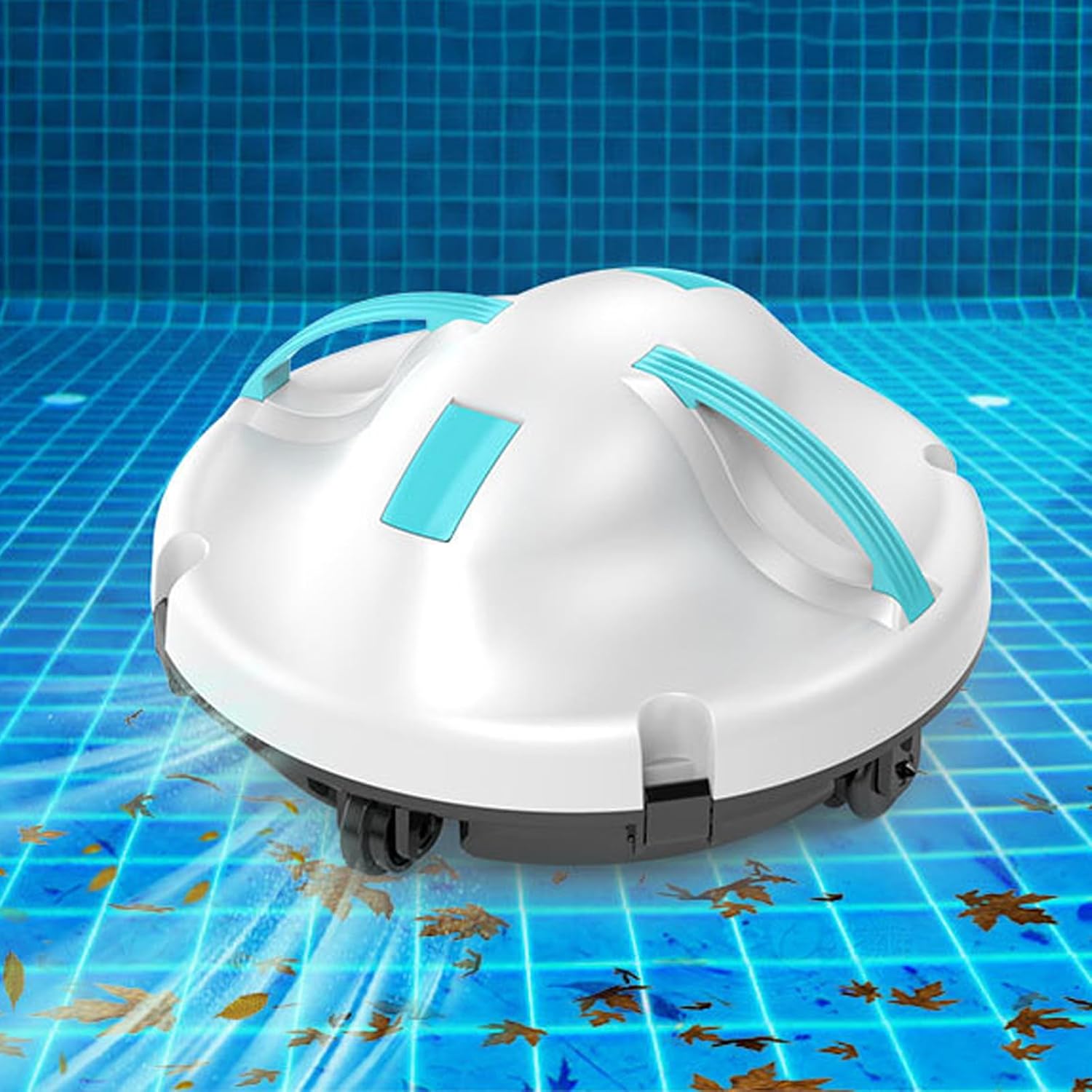 Cordless Robotic Pool Vacuum with 5200mAh Battery, Dual Motor Pool Cleaning Machine, Automatic Self-Parking Cleaner