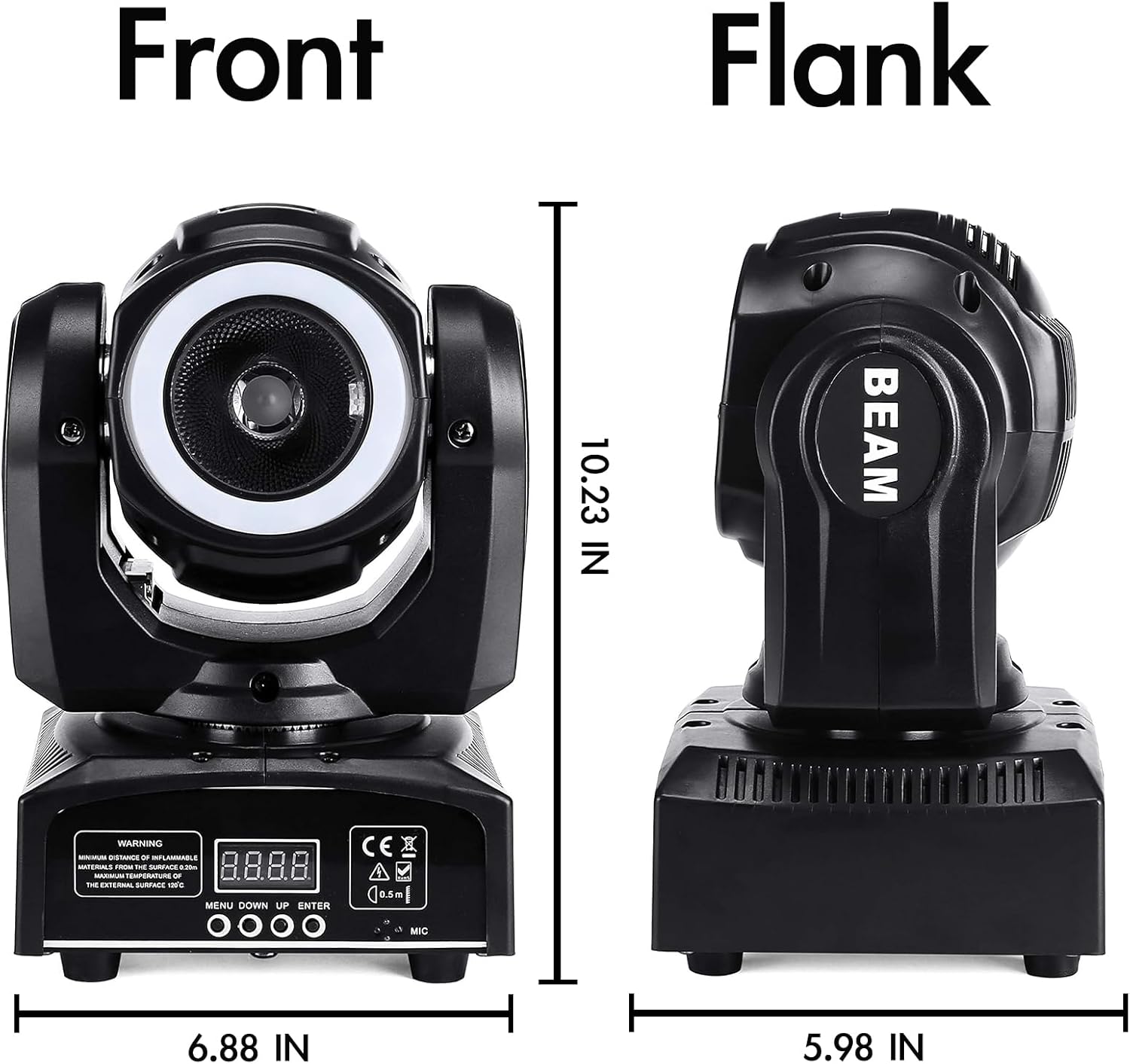 Moving Head DJ Lights 60W LED Stage Light, Beam with Halo Effect RGBW 4in1, Super Bright DMX512 Sound Control Spot Lighting for Show DJ Party Club Disco Wedding Events