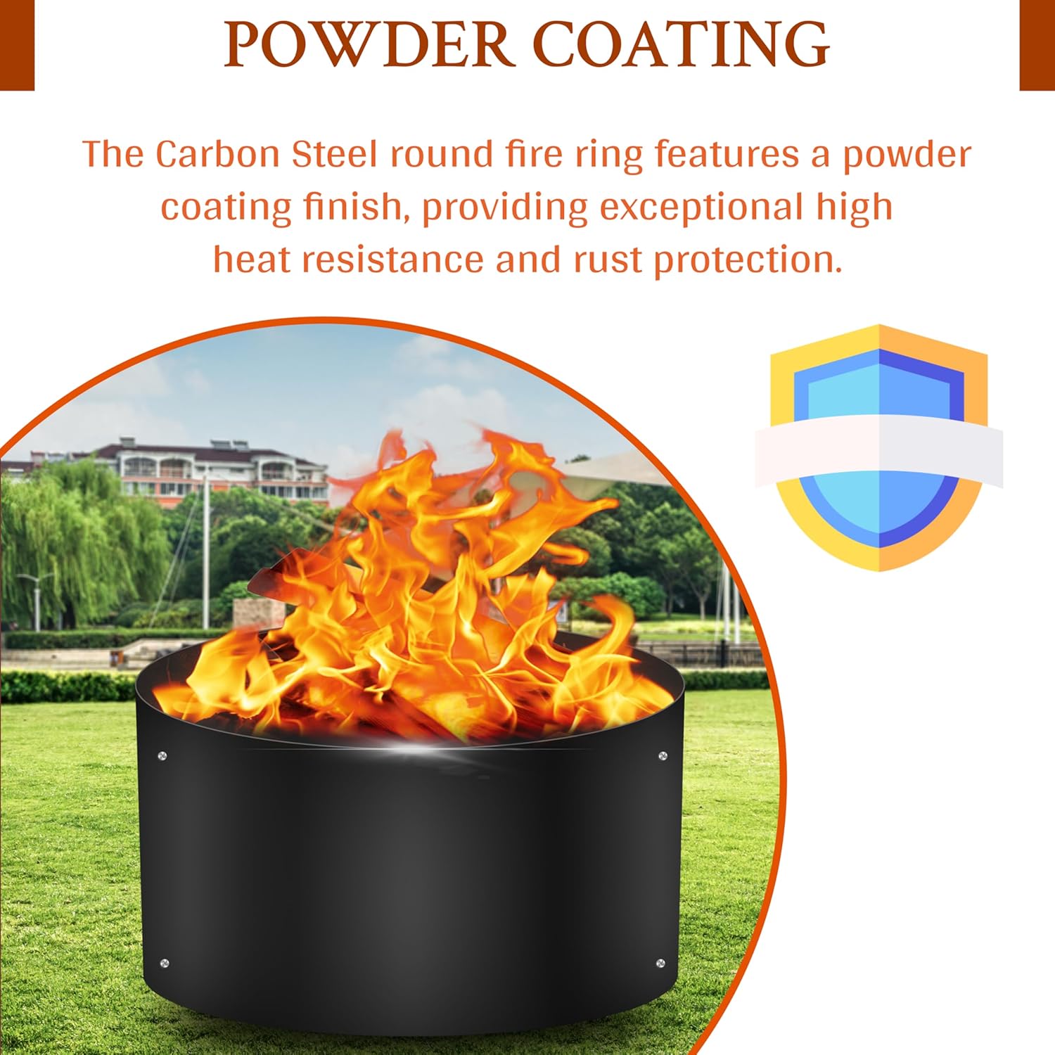 FEBTECH Fire Ring for Outside Fire Pit - 38