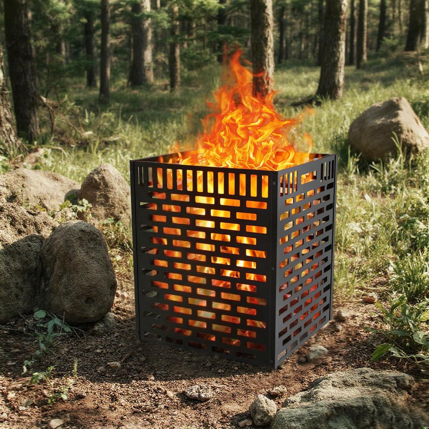 63 Gallon Burn Barrel for Yard Waste – Heavy Duty Outdoor Incinerator Drum with Burn Cage, Rust-Resistant Coating & High-Temp Fire Pit for Burning Paper, Leaves, Wood & Trash