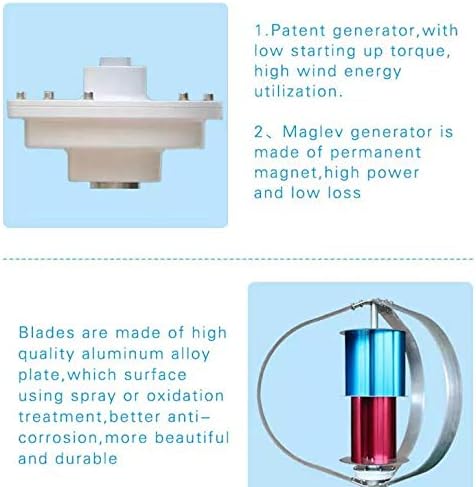 300w Vertical Axis Wind Turbine 1.3m Start Up 24v with Maglev Generator 200W 100W Packing with Controller (12V, 100W)