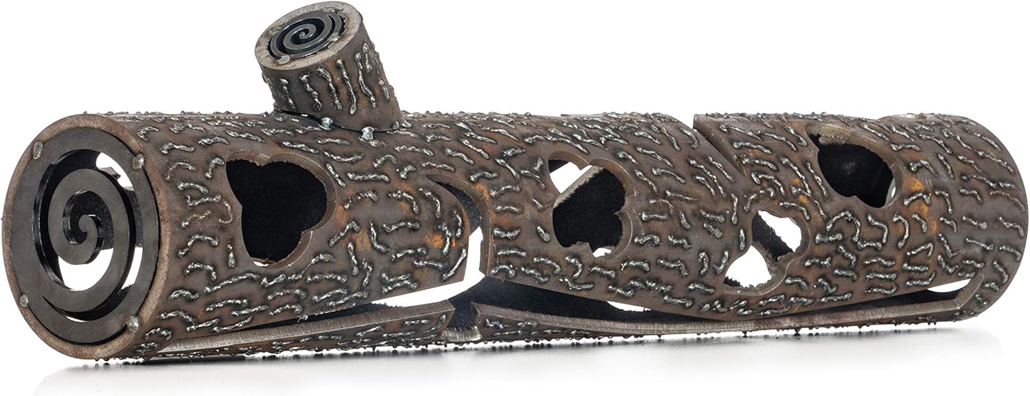 Maxam 24 Inch Steel Fire Pit Log - Decorative Interlocking Metal Firewood, Absorbs and Radiates Heat, for Gas and Propane Powered Outdoor Fireplace Pits