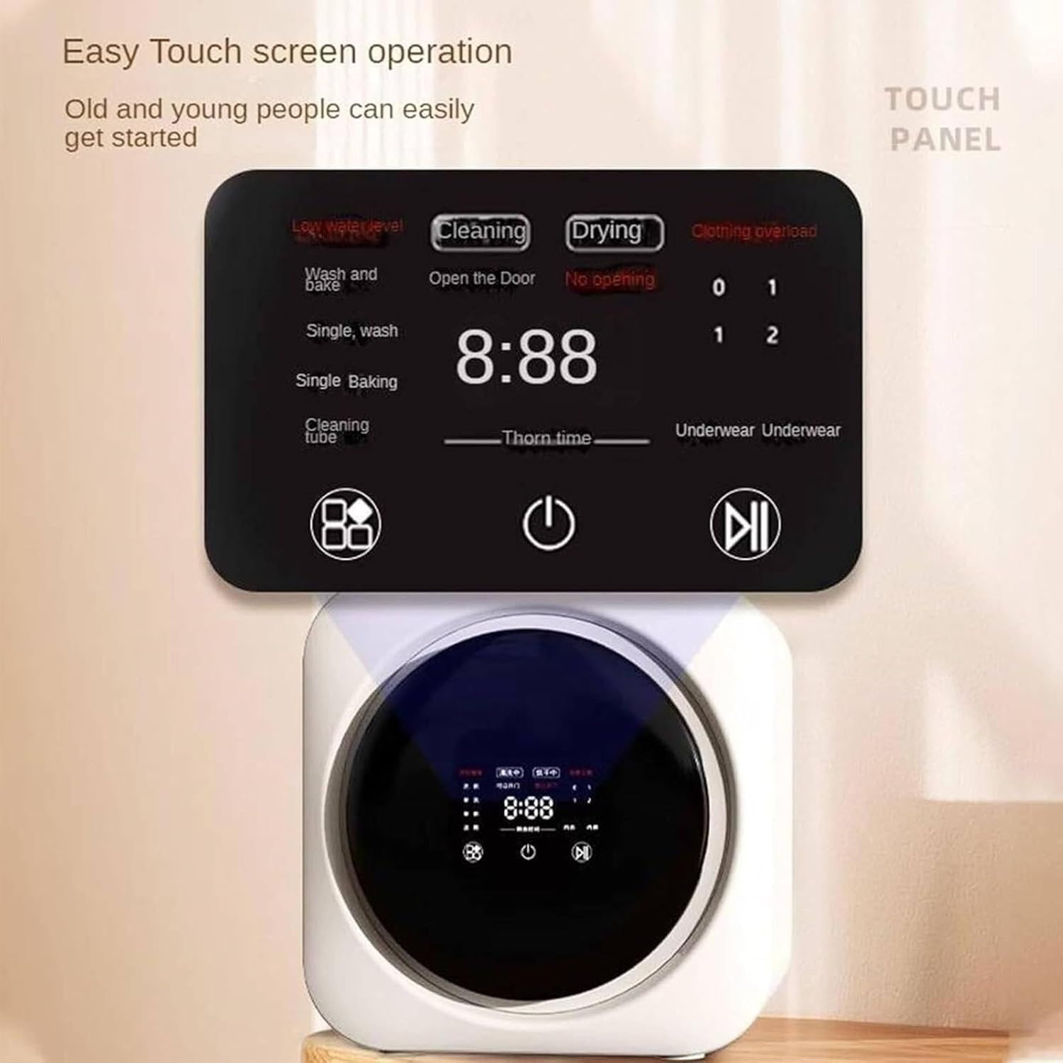 Mini Fully Automatic Washing Machine, Smart Drum Washing and Drying, Wall-mounted/desktop Integrated Washing Machine, Front-loading Small Dryer (Desktop)