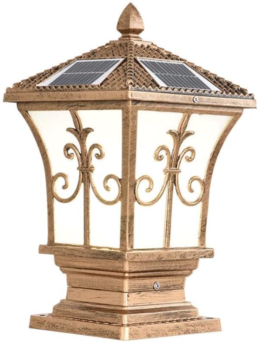 European Retro Solar Pillar Lights, LED Deck Lighting Fixtures, Outdoor Waterproof Pillar Pole Lamp, Die Cast Aluminum Column Lights, Villa Patio Post Light