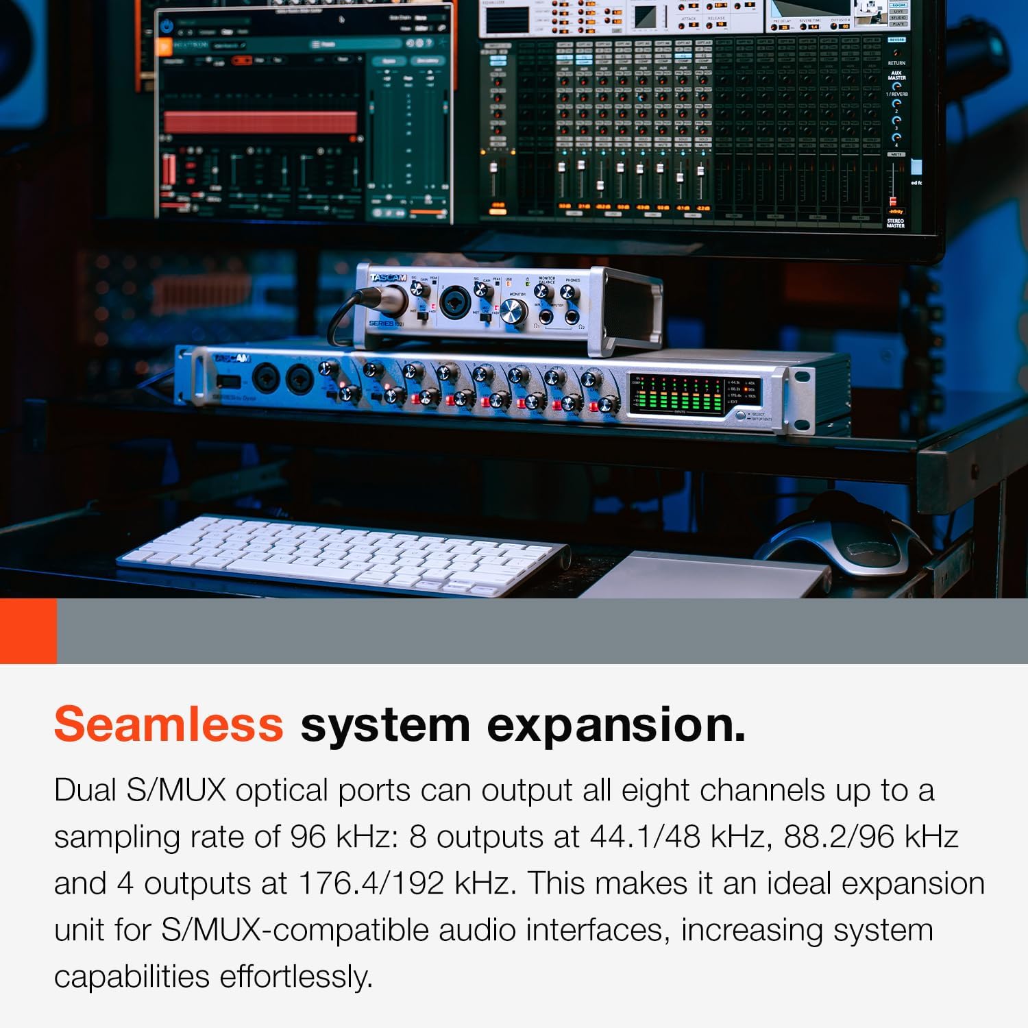 Tascam Series 8p Dyna Microphone Preamp for Recording, 8 Combo XLR/TRS, SMUX x 2, 8 Compressors, 8 outputs (SERIES8PDYNA)