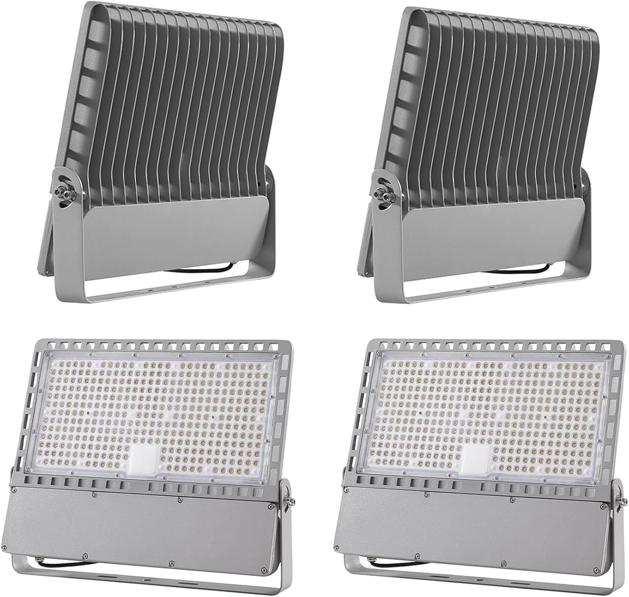 400W 2 Pack Led Stadium Flood Light Outdoor 60000Lm 2500W Equivalent Super Bright Commercial Area Lighting 100-277V 5000K Daylight IP66 Waterproof Arena Lights for Sport Fields and Courts