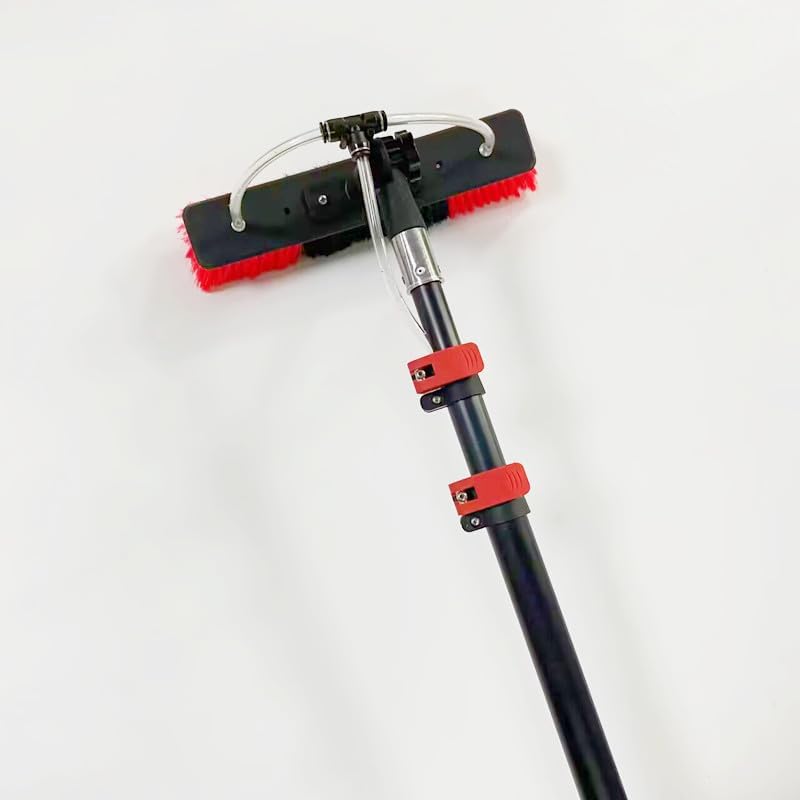 Telescopic Window Cleaning Brush,Water Fed Pole Brush,Cleaning Solar Panels,Window Cleaning Brush for Cleaning Conservatory Roof,Yellow,7.2m