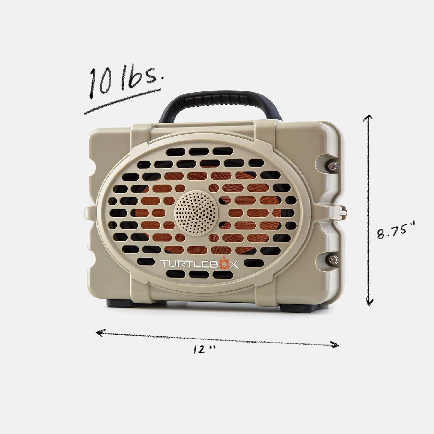 Turtlebox Original Gen 3: Portable Outdoor Bluetooth Speaker – Ultra-Loud (120dB), Waterproof (IP67), Rugged, Impact-Resistant, 3-Day Battery | Party Mode: Unlimited Pairing for Stereo Sound, Tan