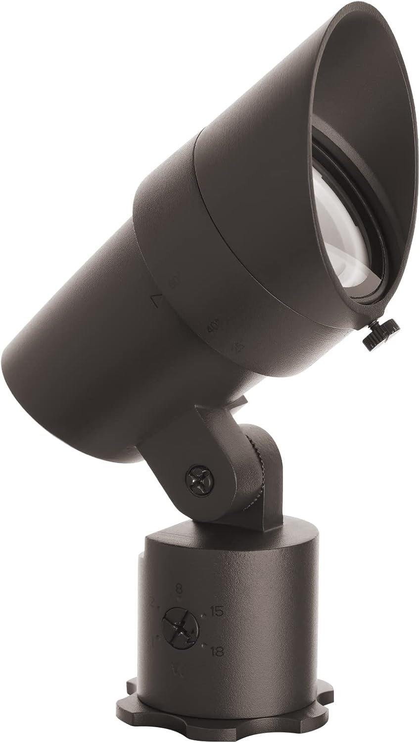 WAC Landscape Lighting, LED 12V Medium Size Accent Light with Adjustable Beam Angle and Integral Brightness Control 50-1300 Lumens 3000K Warm White Built-in LED in Bronze