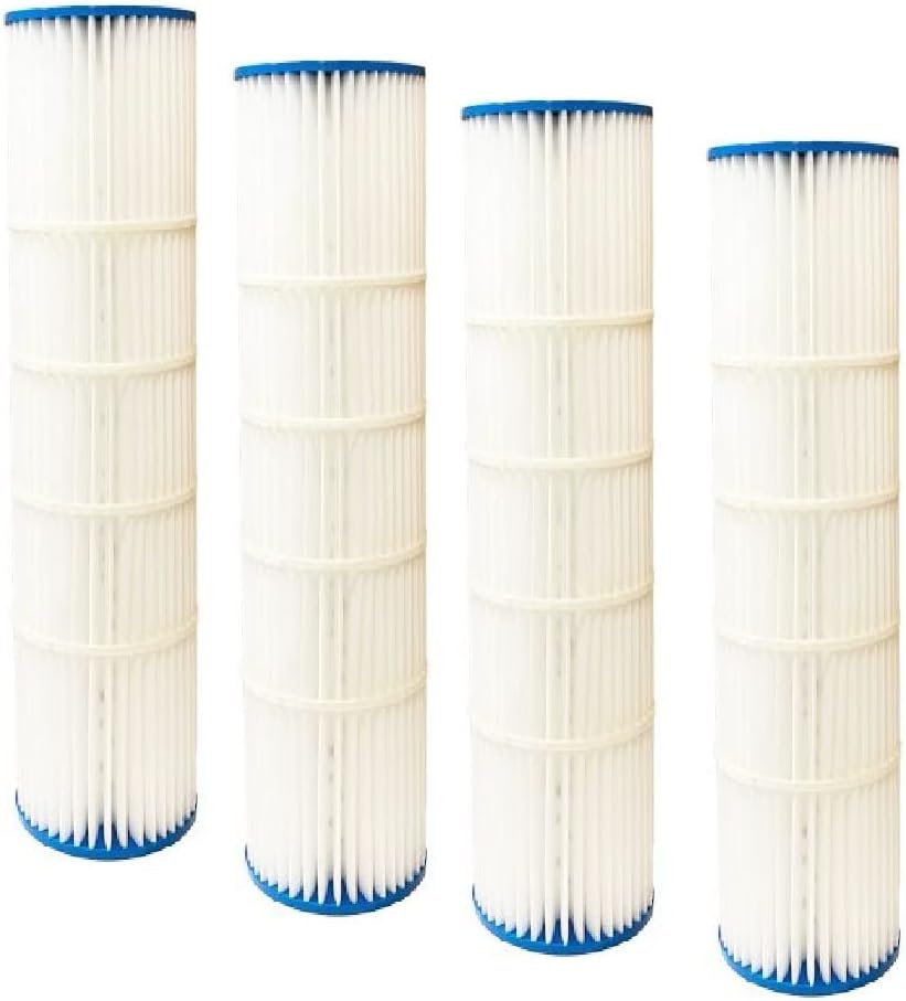 DPM Quad DE Cartridge Set Replacement for Pentair Quad DE 60 Pool Filter Pleated Element 4 Pack Made in USA | Replaces C-6960 PC-1961 FC-6480 178654 (60 Sq Ft (20 3/4