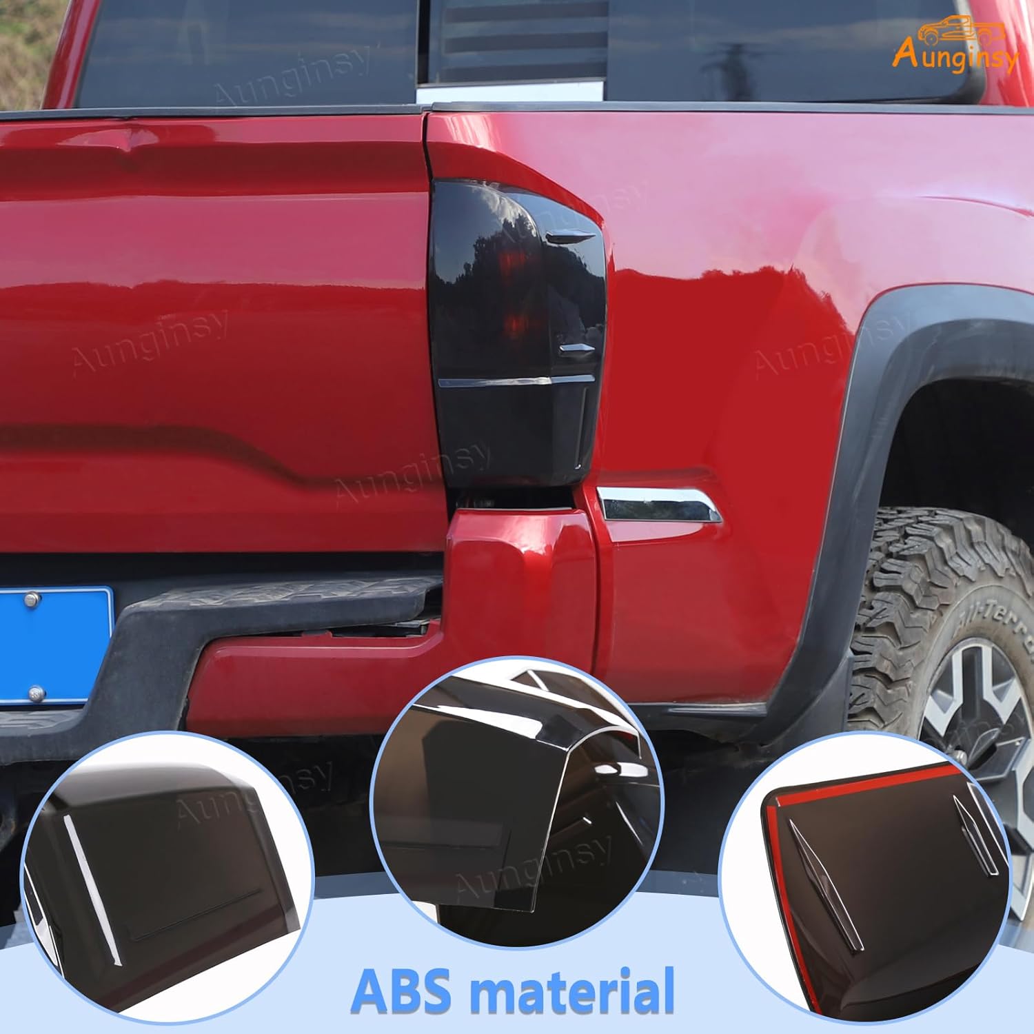 Car Tail Light Lamp Cover Compatible with Toyota Tacoma 2016-2023 Rear Taillight Guard Cover Bezels Reverse Tail Lamp Shell ShadeTintlight Lamp Trim Cover Rear Headlight Protection Cover Accessories