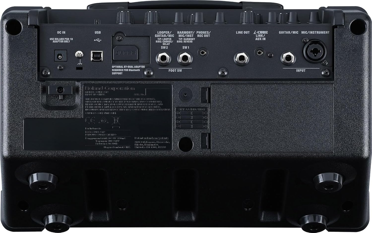 Boss Cube Street II Battery Powered Stereo Amplifier - Black Bundle with Gearlux Instrument Cable, XLR Cable and Roland Picks