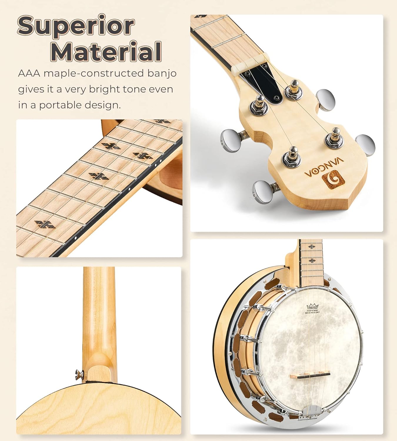 Vangoa Midi Keyboard and Banjo with Tone Ring