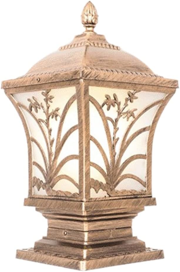 RCIDOS Outdoor Post Light Fixture - Anti-Rust Wrought Iron Pillar Lamp 1-Pack Matte Pillar Headlight Modern Landscape Lamp Patio Pillar Lights Fence Post Deck Lighting for Garden, Patio, Pathway