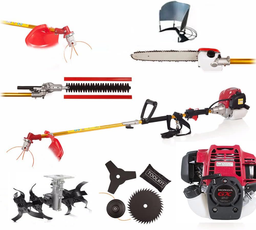 CHIKURA Gx50 Brush Cutter 9 in 1 Lawn Mower Weed Eater Hedge Trimmer Chainsaw Tiller Cultivator