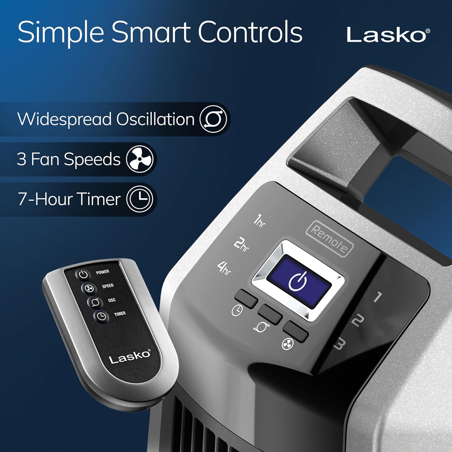 Lasko High Velocity Oscillating Tower Fan for Bedroom, Garage, Basement, and Gym with Remote Control, Timer, 3 Powerful Speeds, 35