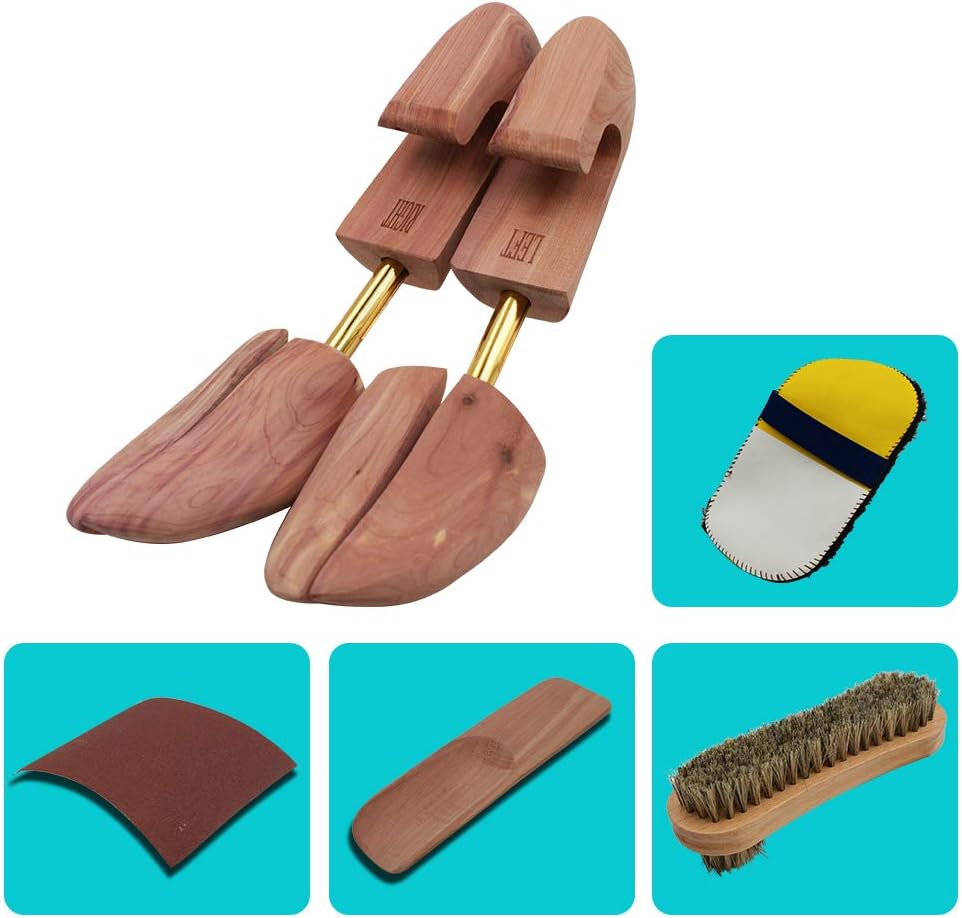 Cedar Shoe Trees for Men, Wood Shoe Tree with Split Toe, 7–14 Size Shoe Accessories for Sneakers, Boots 6 Packs
