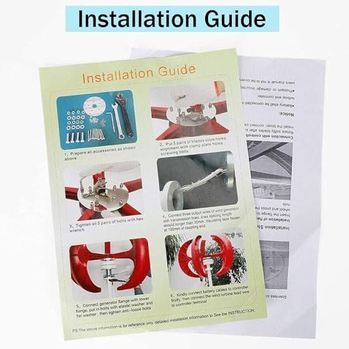 400W-1200W Vertical Axis Wind Turbine Kit - 5 Blades, 12V/24V, Efficient Home Energy Solution, Permanent Magnet Generator, Eco-Friendly Wind Power System