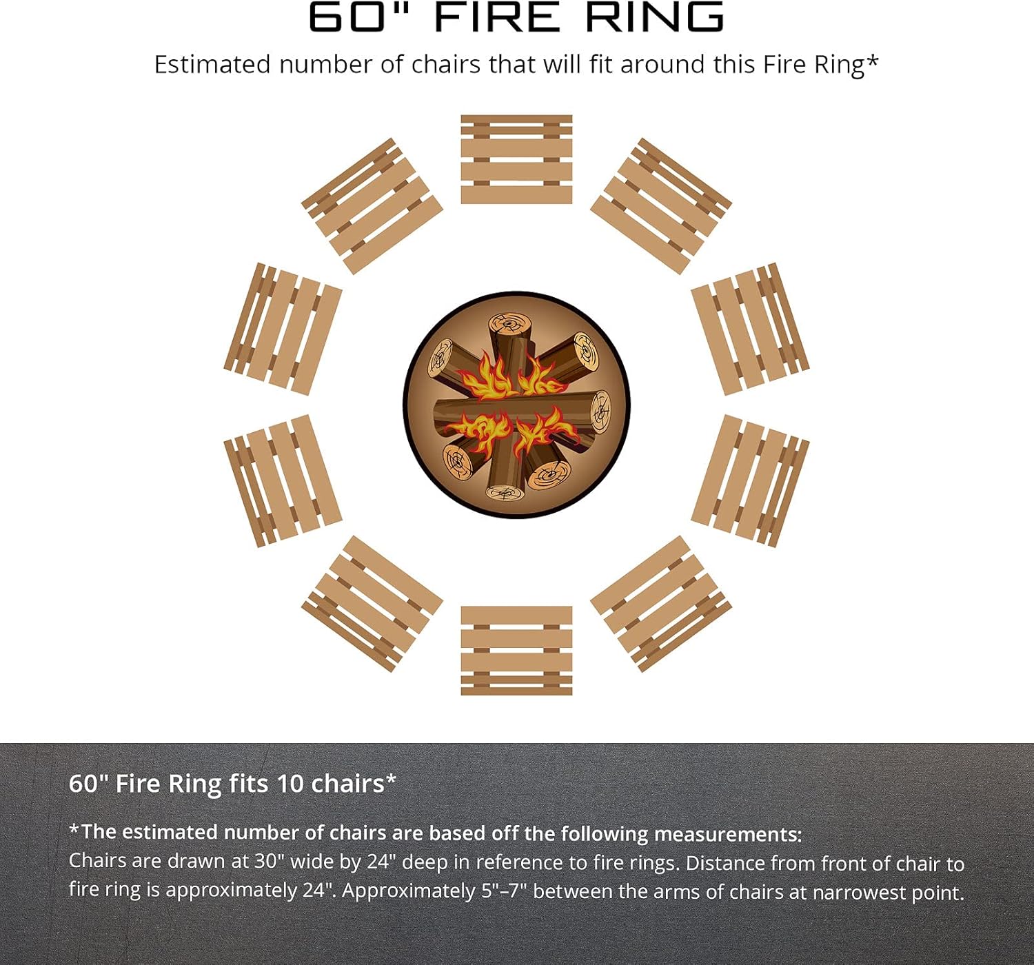 PD Metals MR00460 Mustangs Unpainted 12 in. Tall 60 in. Diameter Outdoor Fire Ring - 60 x 60 x 12 in. - Rustic Black Color