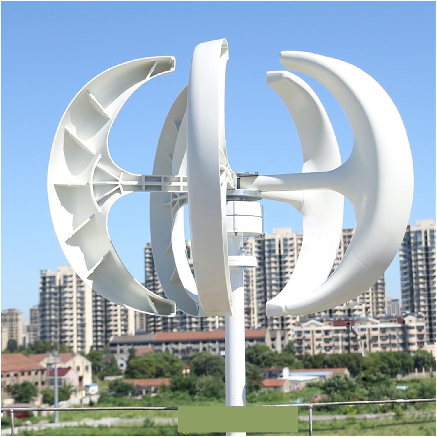 Windmill Generator, Lantern Shape 5KW 12V 24V Vertical Wind Power Turbine Generator Kit For Home 5000W Low Noise Windmill Low Wind Speed Starting Wind Turbines (Color : White, Size : 12V)